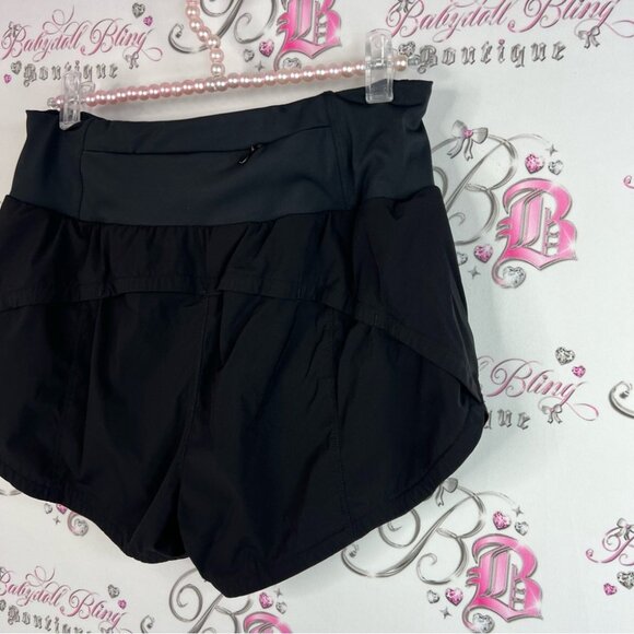 Workout shorts zipper pocket stretchy comfy Black Women's Shorts - Picture 2 of 8